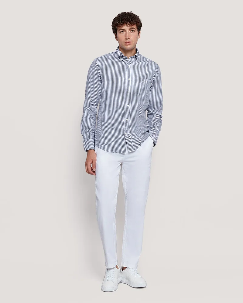 GANT  Gant Men’S Regular Fit Poplin Banker Stripe Shirt for Men | Best Price UAE