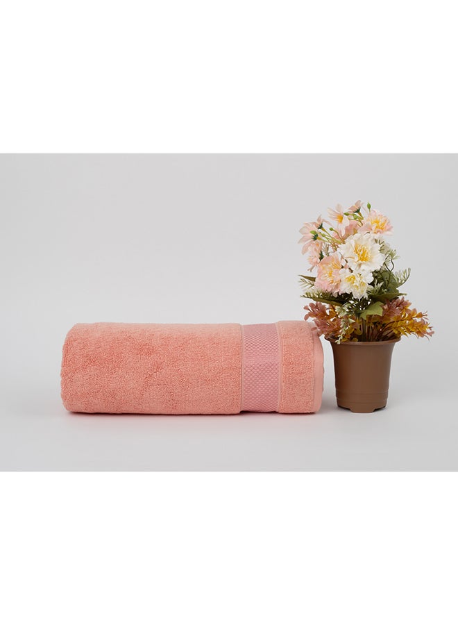 White Rose منشفة فاخرة - 600 غم/م² - 100% قطن تيري - منشفة استحمام 80x160 سم - لمسة فاخرة - تجفيف سريع - فائقة الامتصاص - خوخي  - Image 1