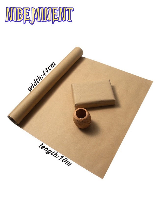 NIBEMINENT 1 Roll of Kraft Paper (44 cm x 10 m) 70gsm, Holiday Gift Wrapping Paper Roll, Birthday Gift Box Gift Wrapping DIY, Craft Paper for Gift Wrapping, Bulletin Boards, Arts & Crafts, Bouquet Flower Table Covering, Poster Packing Paper, Moving Supplies - Image 2