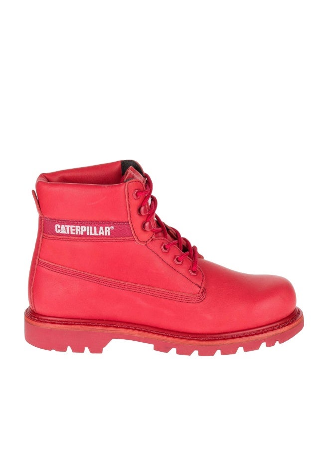 CATERPILLAR Red Leather Ankle Boots - Image 1