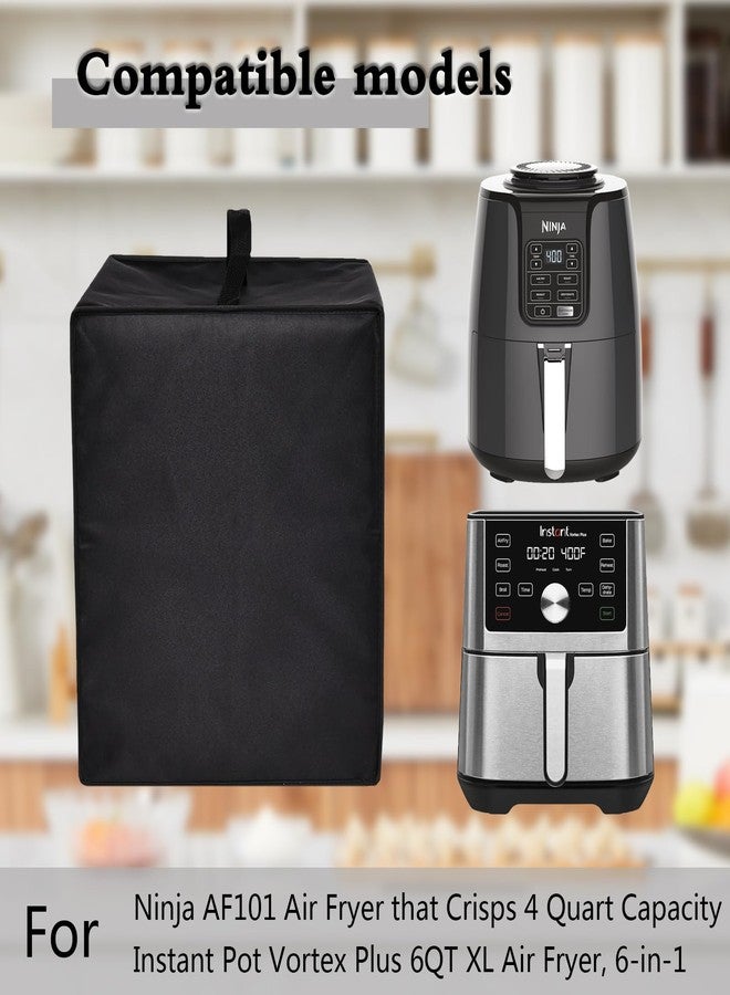 CouldyCasi Air Fryer Cover Heavy Duty Heat-Resistant, Waterproof Nylon Fabric Dust Protective Air Fryer Cover Case for Ninja AF101 Air Fryer 4 Quart/Instant Vortex Plus 6QT XL Air Fryer (Black) - Image 2