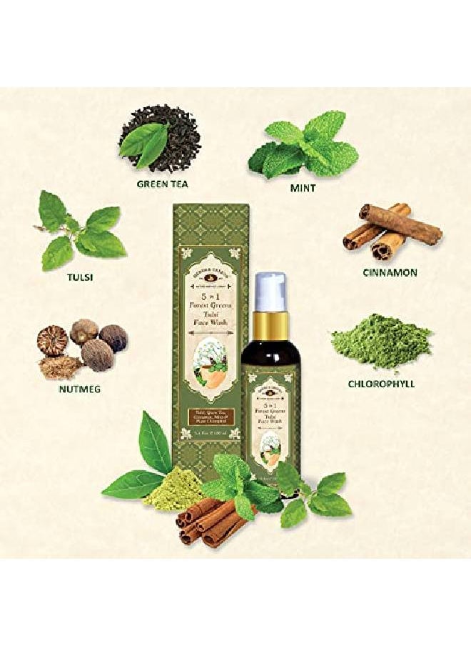 HERBS & GREENS - 5 in 1 Forest Greens Tulsi Face Wash For skin brightening l deep cleansing & premature signs of aging Real Tulsi & Herbs Oily;Dry;Acne;Pimple Prone Skin Sulphate;Paraben free - Image 1