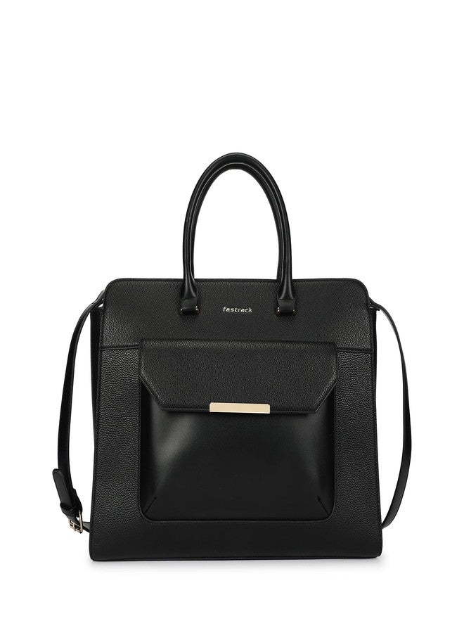 Fastrack PowerPlay laptop Tote | Women’s Faux-Leather laptop Tote Bag | 15'' Padded Laptop Section, Center Zip Compartment & External Quick-Access Pockets - Image 1