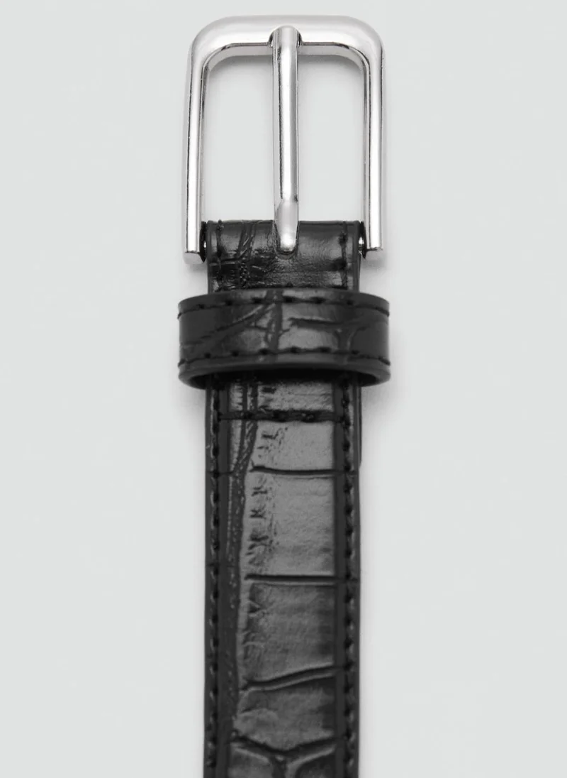 MANGO Fine croco leather-effect belt