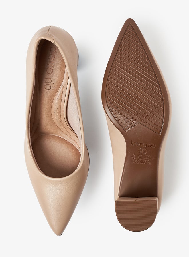 Beira Rio Embellished Pointed Toe Block Heel Shoes - Image 1