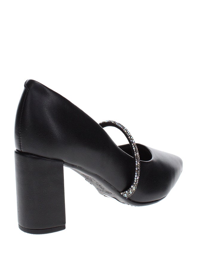 Beira Rio Embellished Pointed Toe Block Heel Shoes - Image 4