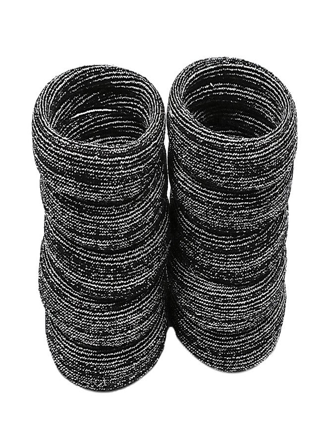 Fairytale Golden Shiny Glittery Black Elastic Hair Rubber Bands Ponytail Holder Stretchable Elastic Bands for Girls and Women. Pack of 10 - Image 4