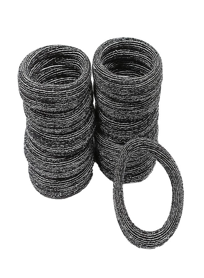 Fairytale Golden Shiny Glittery Black Elastic Hair Rubber Bands Ponytail Holder Stretchable Elastic Bands for Girls and Women. Pack of 10 - Image 1