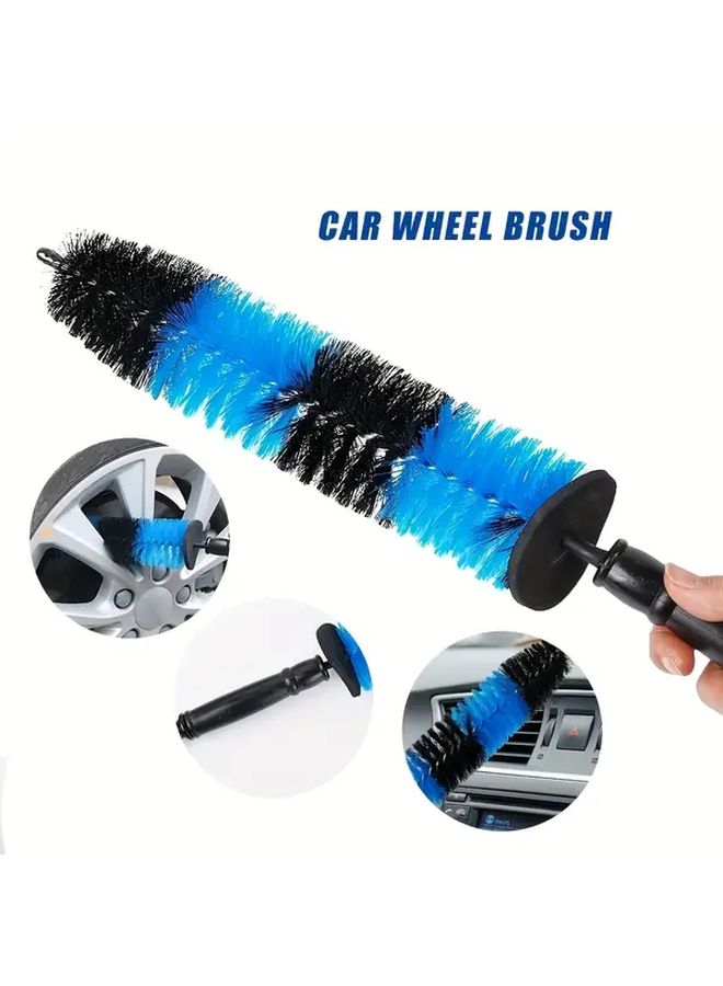 Red Car Wheel Cleaning Brush Multifunction Long Soft Handle Ideal for Rim and Hub Wash - Image 5