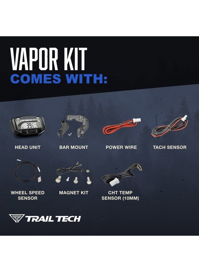 Trail Tech 752-117 Black Vapor Digital Speedometer Tachometer Gauge Kit, 2002-2019 Honda Kawasaki Suzuki XR CRF KLX DR - Image 4