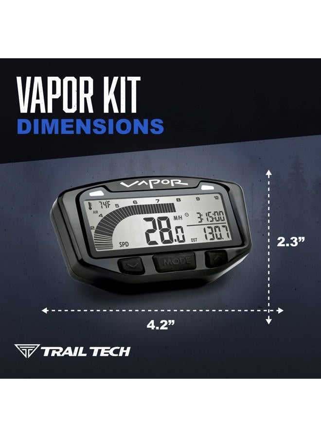 Trail Tech 752-117 Black Vapor Digital Speedometer Tachometer Gauge Kit, 2002-2019 Honda Kawasaki Suzuki XR CRF KLX DR - Image 5