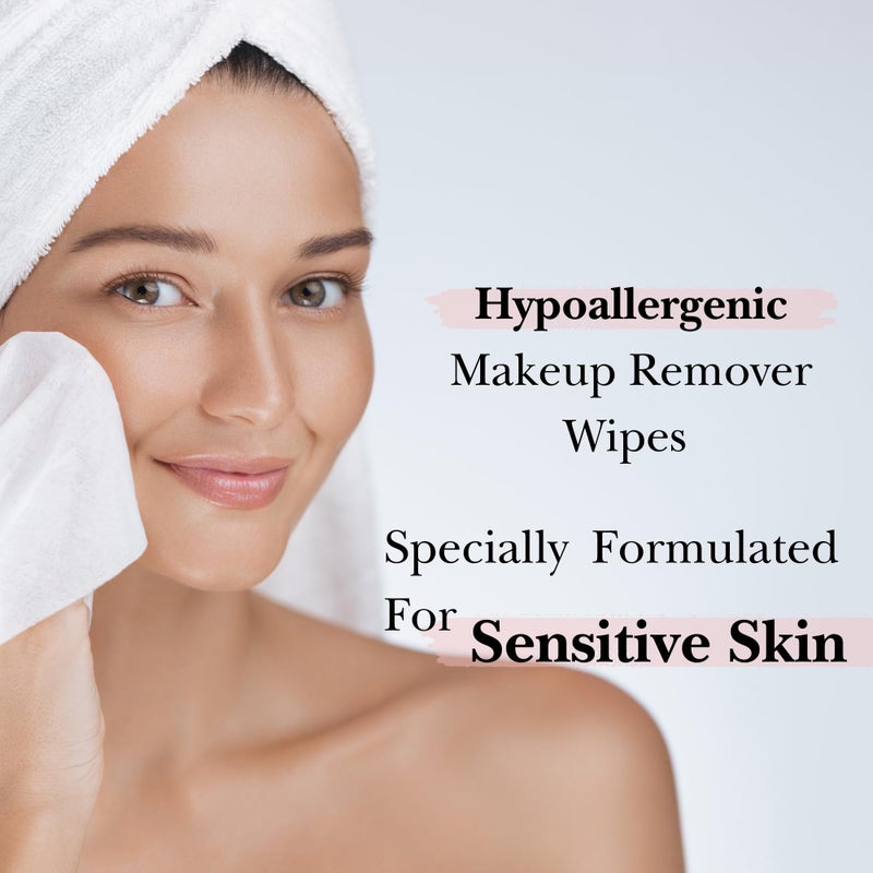 mivida Hypoallergenic Makeup Remover Wipes With Vitamin E, Alcohol Free & Fragrance Free Makeup Wipes For Sensitive Skin, Plant Based Make up Remover, Travel Friendly 25 Count - Image 2