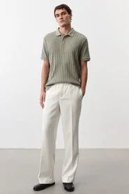 H&M Slim Fit Textured jersey polo shirt