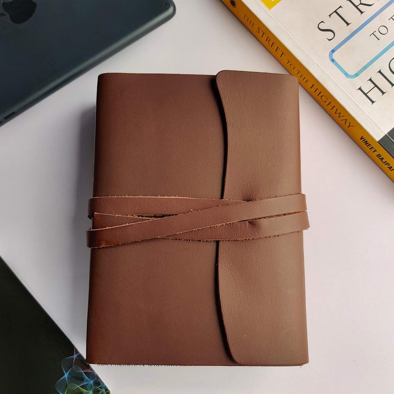 Rustic Town Handcrafted Full Grain Brown Leather Cover Journal to Write in Notebook Diary for Men Women Writers Artist Poet Gift for Him Her, 200 Pages - Image 5