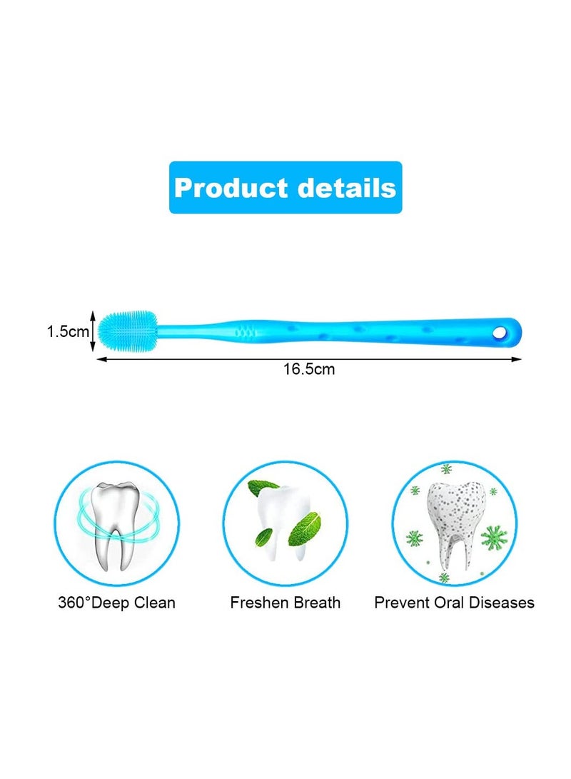 Excefore Dog Toothbrush 360º, 6 Pcs Reusable Silicone Handle Cat Toothbrush with Storage Tube, Puppy Toothbrush, Fights Plaque Toothbrushes for Dogs Cat - Image 2