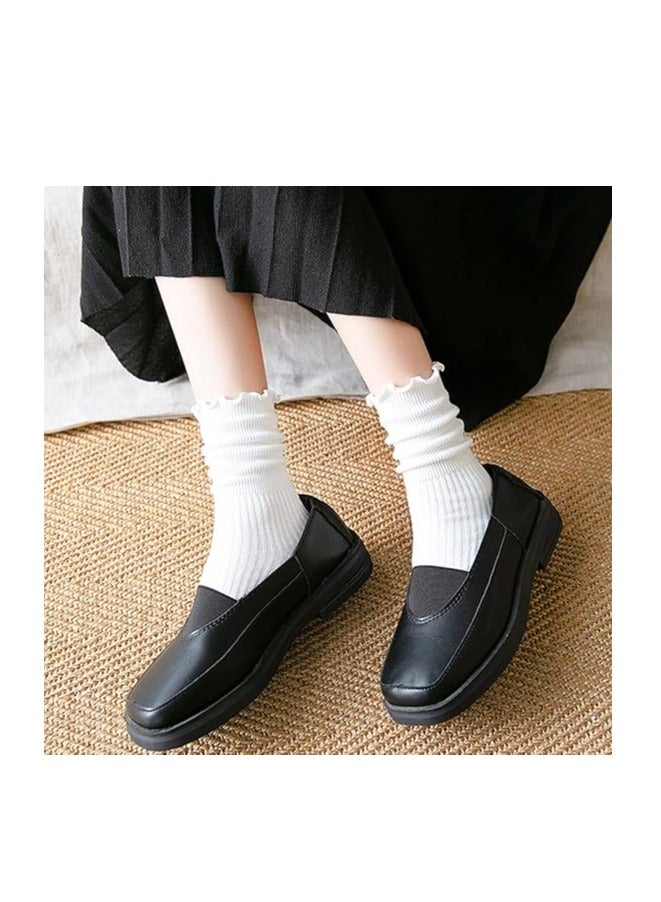 GUDOO جوارب نسائية، جوارب كاجوال بطول الكاحل مع كفة مزينة بكشكشة، مصنوعة من قطن محبوك قابل للتهوية، أنيقة ومريحة. عبوة من 6 قطع. - Image 5