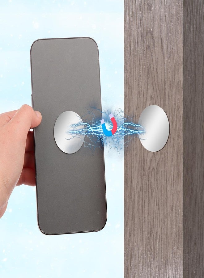 PATIKIL 50mm Metal Plate for Phone Magnet, 6pcs Round Adhesive Metal Plate Replacement Stickers for Magnetic Car Mount Holder Phone Case Wall, Silver Tone - Image 4