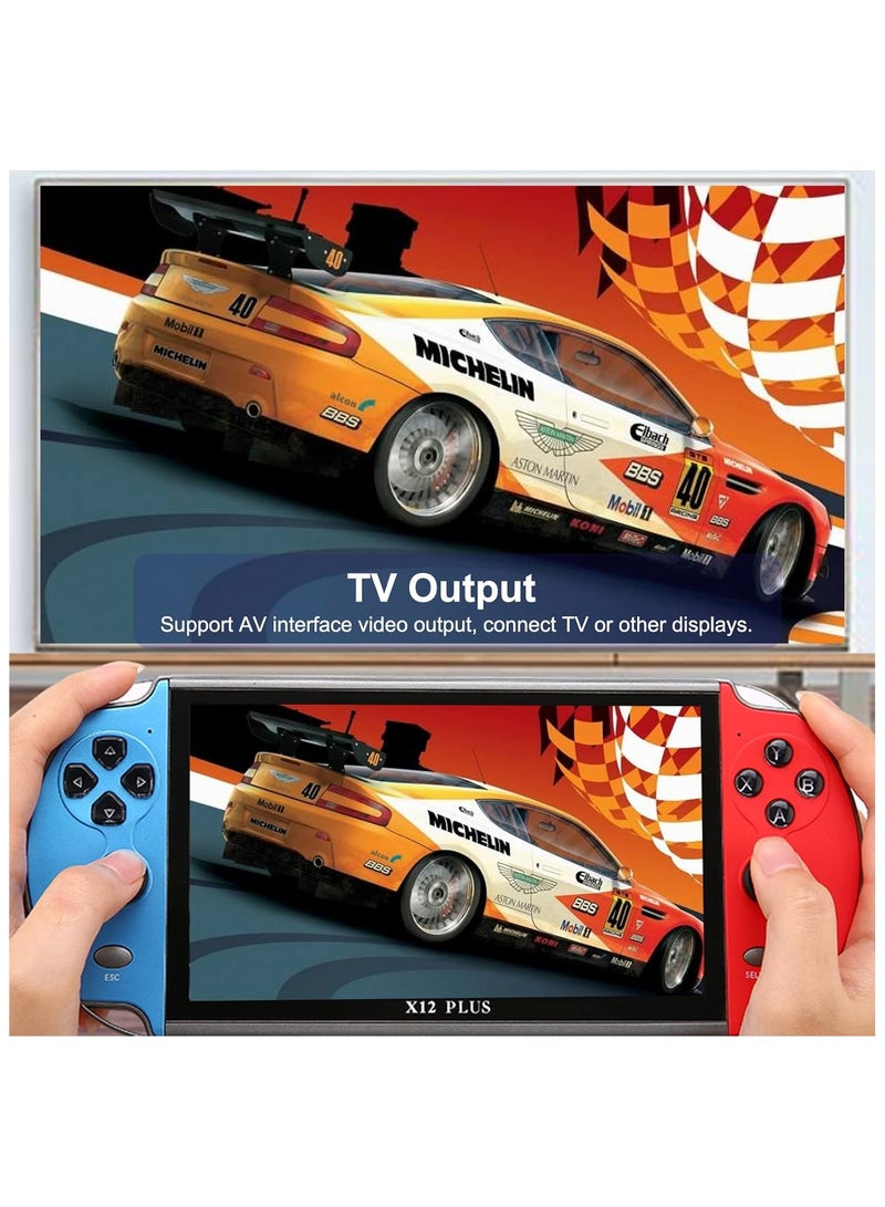 X12 Plus 7-Inch HD Handheld Game Console – 10,000+ Built-in Classic Games, Dual Joystick Arcade Gaming Device, 16GB ROM, MP5 Player, Supports GBC/GBA/NES/MD/SMC/SFC Games - Image 5