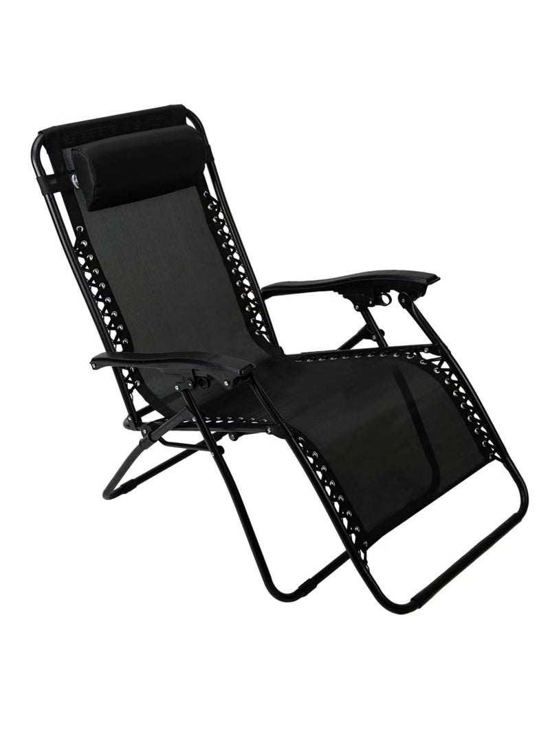 watheer - Foldable Adjustable Reclining Chair Outdoor Lounge Chair Adjustable Beach Chair and Garden Chair with Pillows Foldable Camping Chair Zero Gravity - Image 1