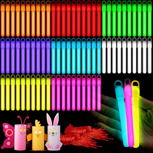 Lewtemi 50 Pack 4 or 6 Bright Glow Sticks Bulk Glow in the Dark Party Supplies Birthday and Holidays 4 InchMulticolor - Image 1