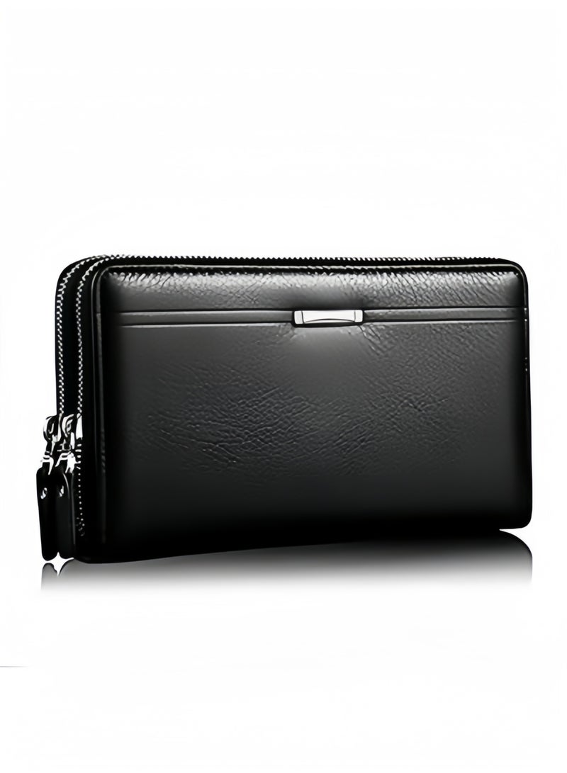 HALAMODO Men's Wallet Long Purse Leather Clutch Large Business Handbag Phone Card Holder Case Travel Wallet as Gift for Men Father Son Husband Boyfriend - Image 2