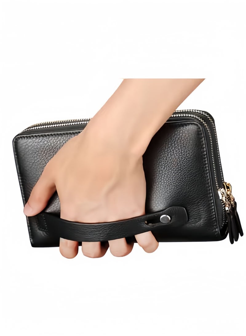 HALAMODO Men's Wallet Long Purse Leather Clutch Large Business Handbag Phone Card Holder Case Travel Wallet as Gift for Men Father Son Husband Boyfriend - Image 4