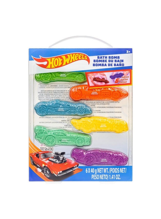 TOWNLEY GIRL Hot Wheels 6 Piece Bath Bombs for Kids, Bubble Gum Scented, Bath Toys for Kids, Ages 3+, by Townley Girl - Image 1