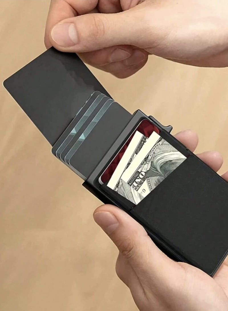 Solid Color Card Wallet, Aluminum Card Holder, Business Card Holder, Ultra-thin and Lightweight, Portable Cash Wallet, ID Card, Credit Card, Coin Bag, Anniversary Gift - Image 2