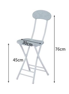 Arabest Cushioned Padded Folding Stool, 28.7-Inch Foldable Folding bar Stool,Portable Folding Stool with Handle for Fishing Hiking Gardening Travel, White  - Image 4