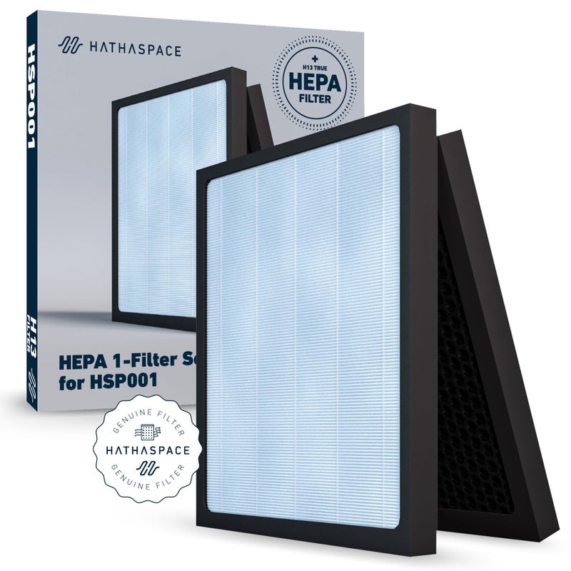 HATHASPACE HSP001 H13 True HEPA Filter Replacement, 4-Stage Air Purifier Filter with Activated Carbon, Pre-Filter & Cold Catalyst, Captures Dust, Smoke, Odors, VOCs, Easy to Install, 1 Pack - Image 1