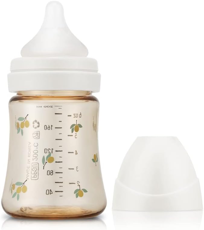 Grosmimi PPSU Baby Bottle, BPA Free (6oz Olive_White) - Image 1