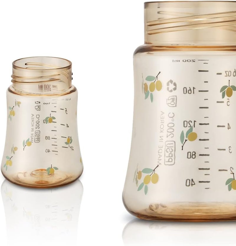 Grosmimi PPSU Baby Bottle, BPA Free (6oz Olive_White) - Image 2