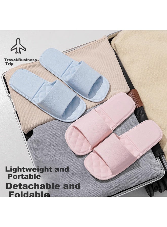 GUOLUOFEI Grolorphy Travel Folding Slippers Portable Couple Outdoor Summer Bathroom Shower Indoor Slippers White M 