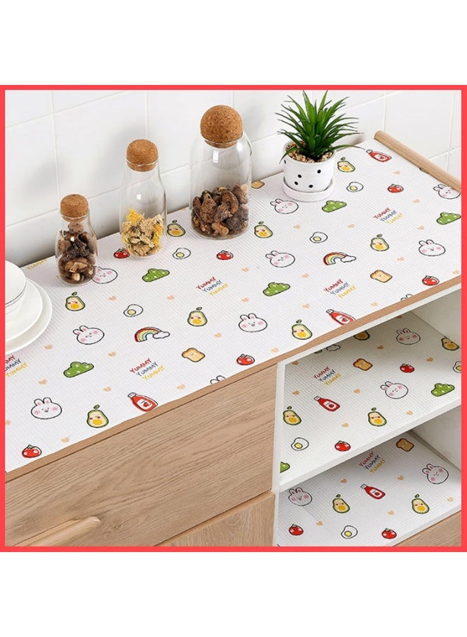 Anti-Slip Shelf, Drawer, and Kitchen Cabinet Mats (45cm x 3m Roll) Heavy Duty Waterproof EVA Tablecloth for Bathroom and Refrigerator, Multipurpose Woven Mat - Image 1