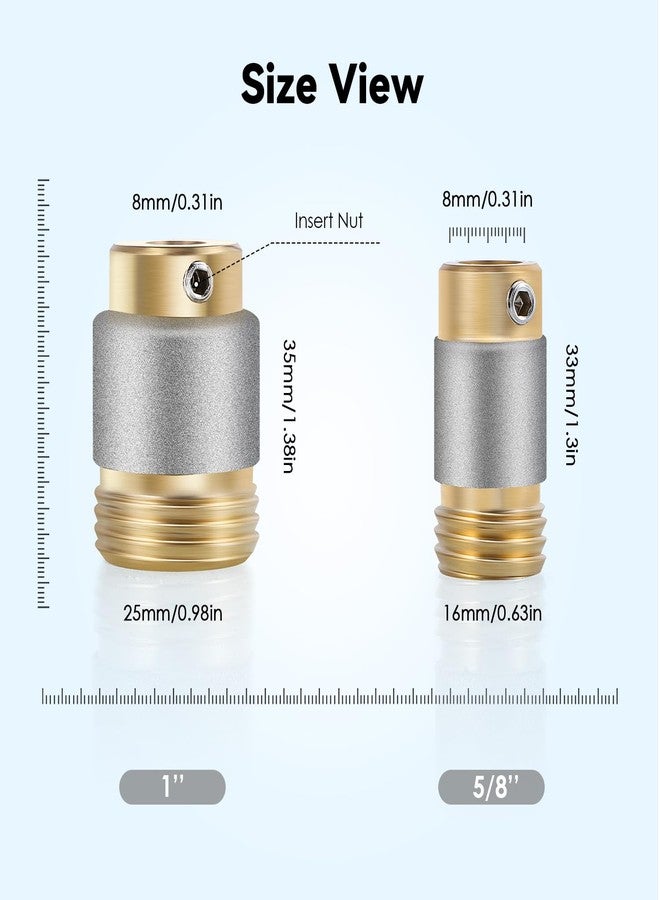 Mxmoonant Grinding Bits for Stained Glass Grinder, 5/8inch x2pc & 1inch x2pc with Threaded for Automatic Water Supply 4 Pack - Image 2