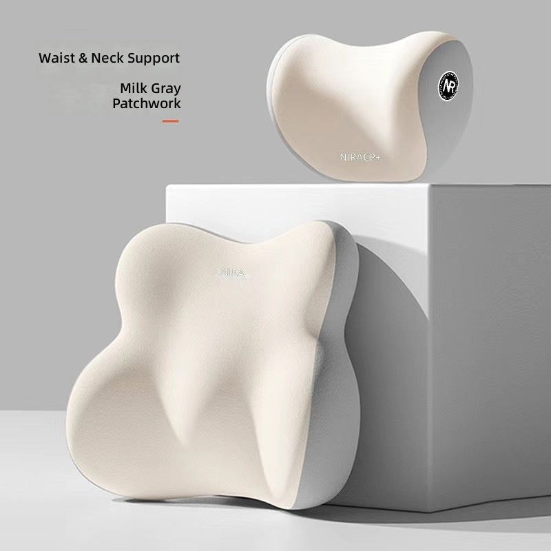 Car Lumbar Support Pillow with Headrest, Memory Foam Cushion for Seat Comfort - Wholesale  Available - Image 1