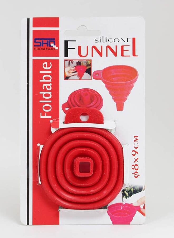 Generic SHO Foldable Silicone Funnel 17825, Red