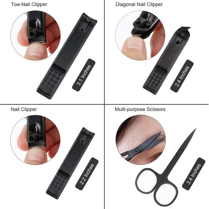 Brentonis BRENTONIS 12 IN 1 Stainless Steel Professional Manicure Set Nail Cutter For Women Nail Scissors Luxury Grooming Kit Manicure Pedicure Kit For Women Nail Acne Remover needle - Image 5