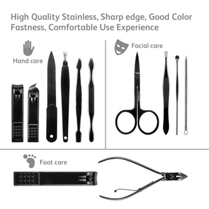 Brentonis BRENTONIS 12 IN 1 Stainless Steel Professional Manicure Set Nail Cutter For Women Nail Scissors Luxury Grooming Kit Manicure Pedicure Kit For Women Nail Acne Remover needle - Image 3