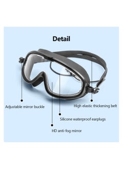 Cuken Swim Goggles No Leaking Anti-Fog Pool Goggles Swimming Goggles for Adult Men Women Youth, UV Protection 180° Clear Vision Black  - Image 2