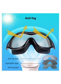 Cuken Swim Goggles No Leaking Anti-Fog Pool Goggles Swimming Goggles for Adult Men Women Youth, UV Protection 180° Clear Vision Black  - Image 4