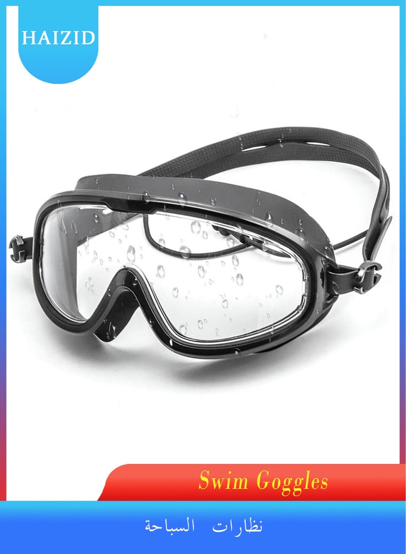 HAIZID Swim Goggles No Leaking Anti-Fog Pool Goggles Swimming Goggles for Adult Men Women Youth, UV Protection 180° Clear Vision Black - Image 1