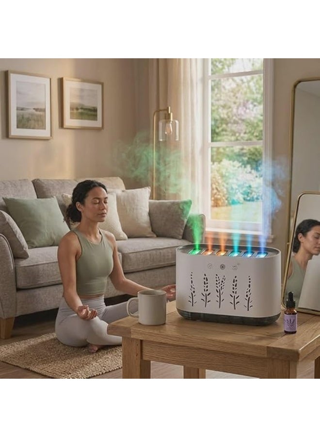 فواحة عطرية ذكية ومرطب هواء بالموجات فوق الصوتية سعة 700 مل مع إضاءة LED متعددة الألوان وخاصية التفاعل مع الموسيقى لغرف النوم والمكتب - Image 5