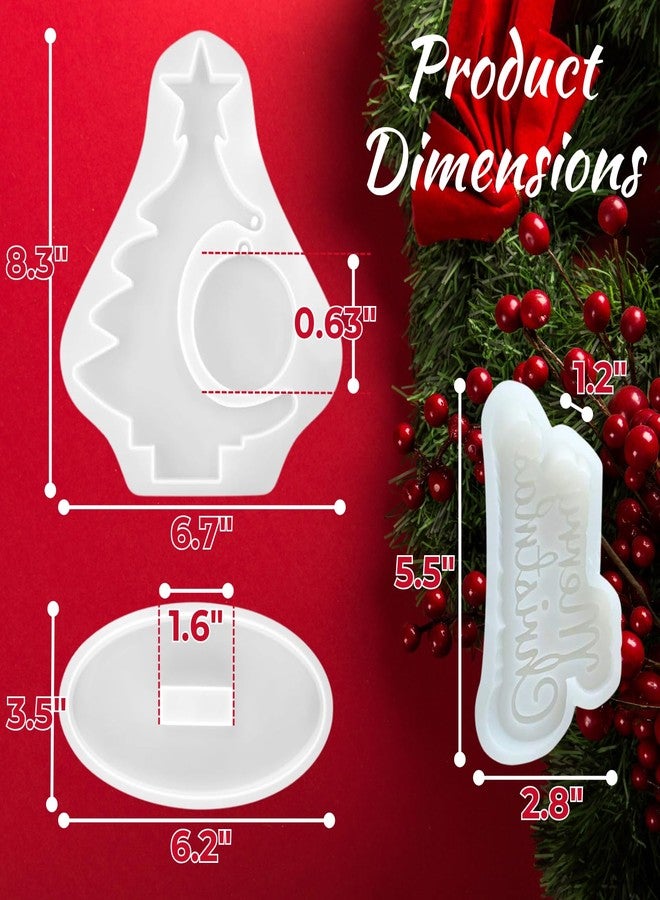 Atarvana Christmas Photo Frame Resin Molds Set, Atarvana 2PCS Christmas Tree Resin Mold & Merry Christmas Molds for Unique Ornament Molds DIY Crafts Gift Table Home Decor - Image 2
