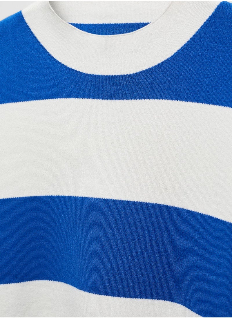 MANGO - Crew Neck Color Block Sweater - Image 1