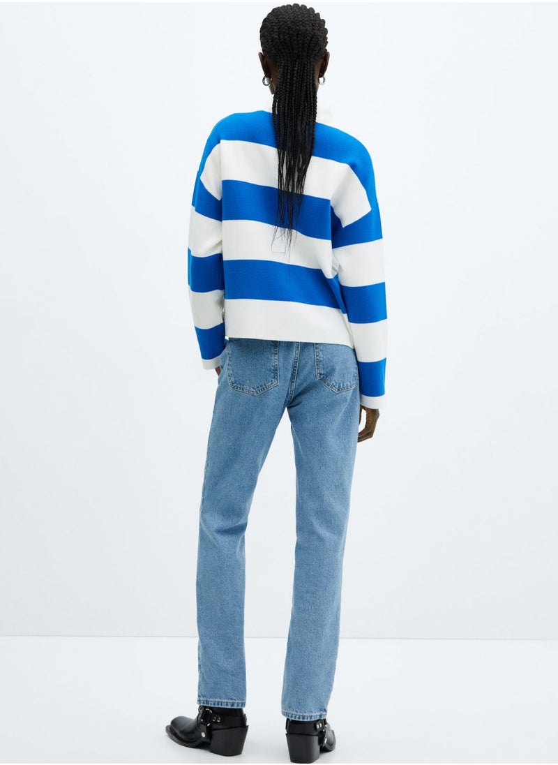 MANGO - Crew Neck Color Block Sweater - Image 1