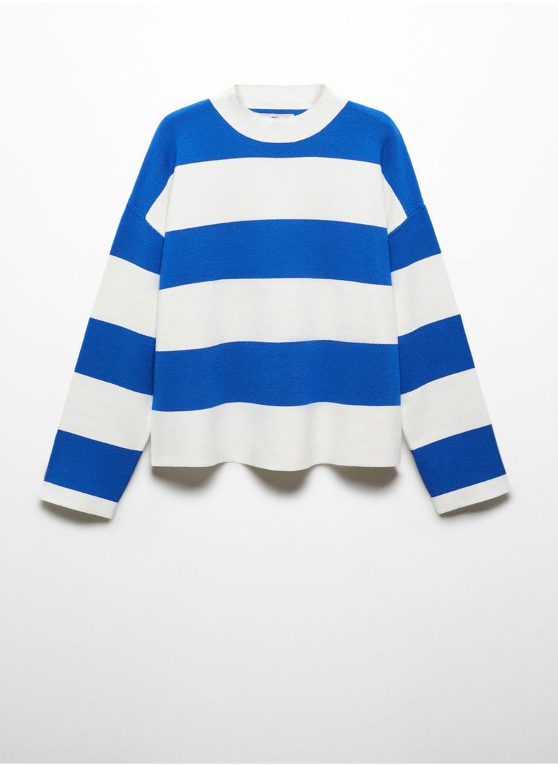 MANGO - Crew Neck Color Block Sweater - Image 1