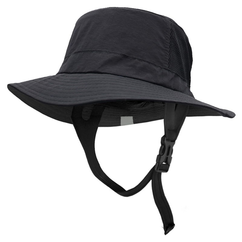 Seektop Surf Bucket Hat with UPF 50+ UV Protection, Waterproof Sun Hat with Adjustable Chin Strap for Surfing, Water Sports Black - Image 1