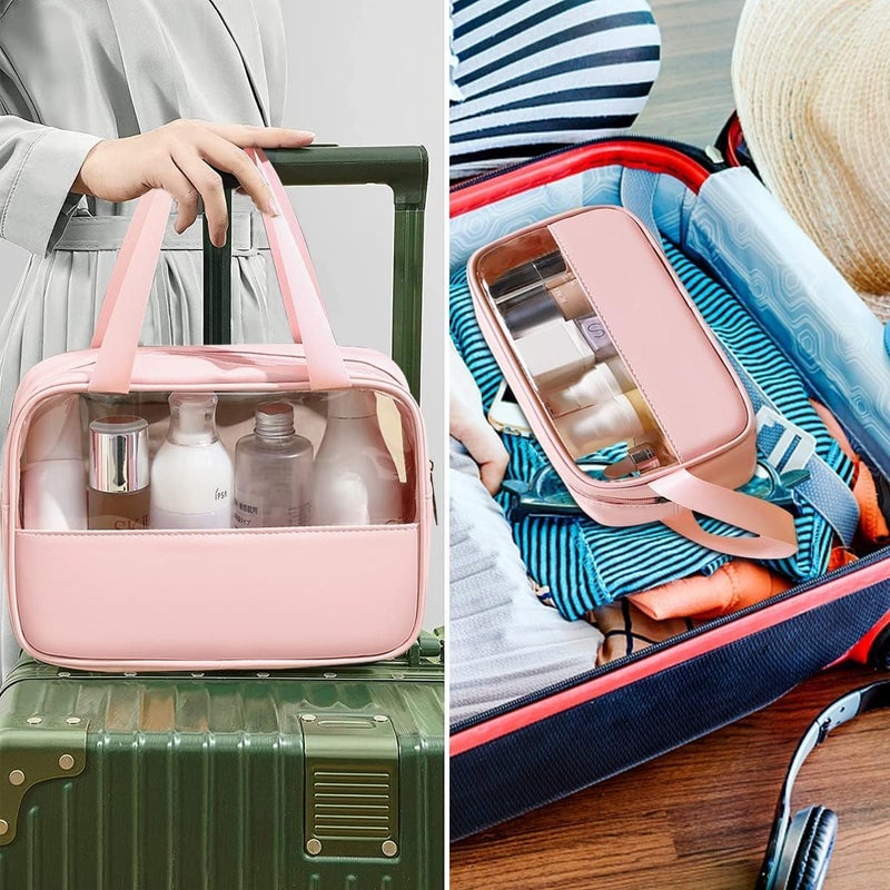 BIRZAR 3 Pcs Clear Makeup Pouch Set Cosmetic Organizer Bag for Women and Girls Travel Waterproof Toiletry Storage Kit for Home Travel Use - Image 5