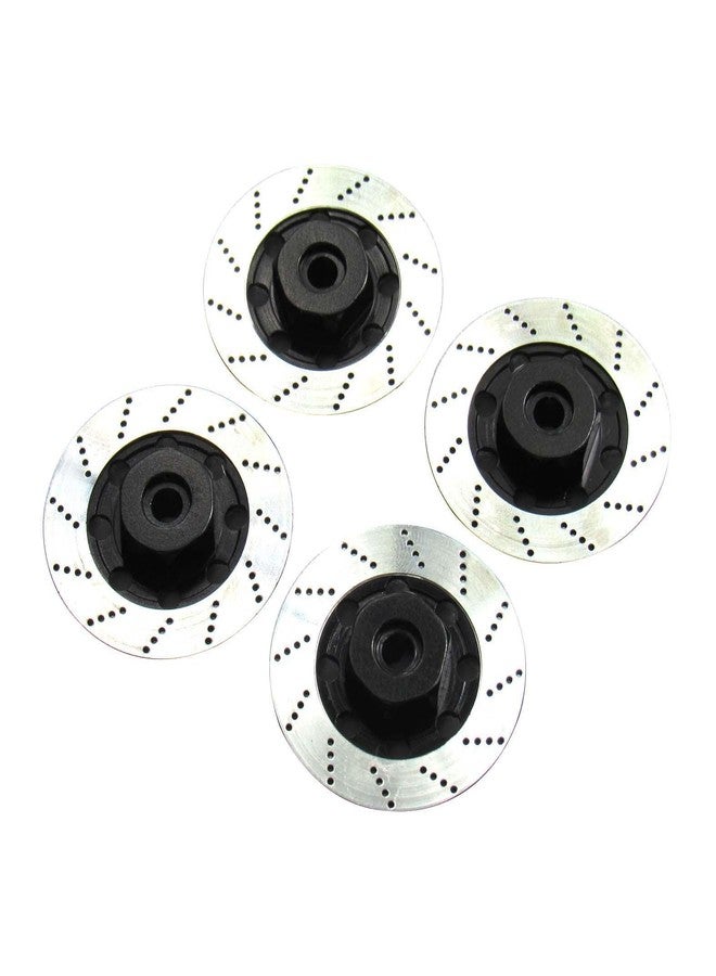 Hobbypower Aluminum 12mm Hex Hub Wheel Tires Brake Disc for 1/10 On-Road Car XI D3 D4 (Pack of 4,Black & Sliver) - Image 4